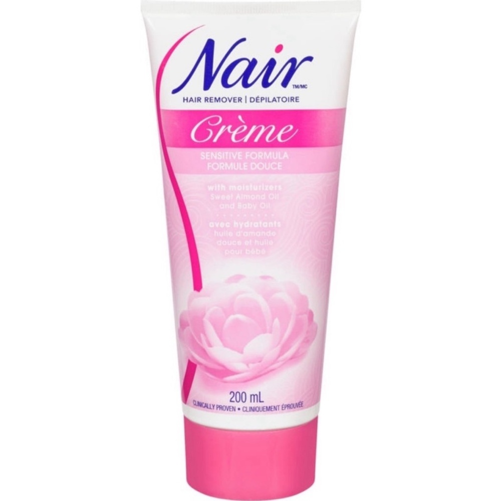 Nair Sensitive Formula Hair Removal Crème with Sweet Almond Oil and Baby Oil